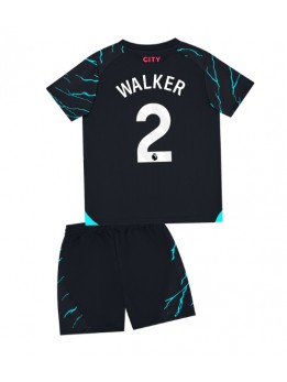 Manchester City Kyle Walker #2 Dječji Rezervni Dres kompleti 2023-24 Kratak Rukavima (+ kratke hlače)